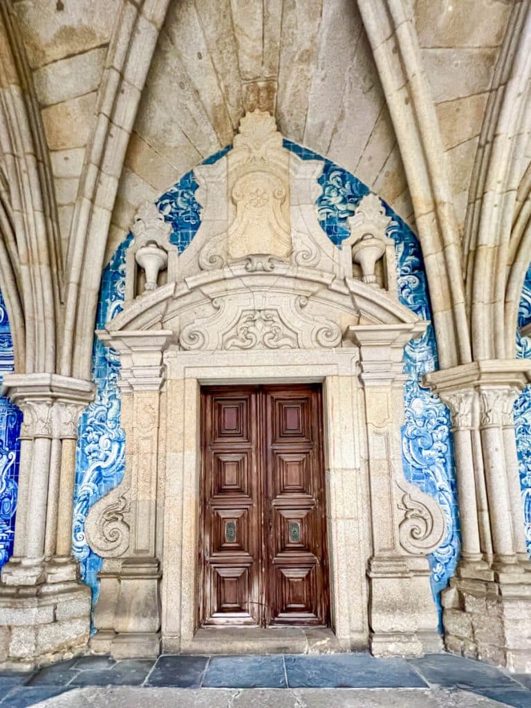 Blue and white tiled walls of Porto Cathedral