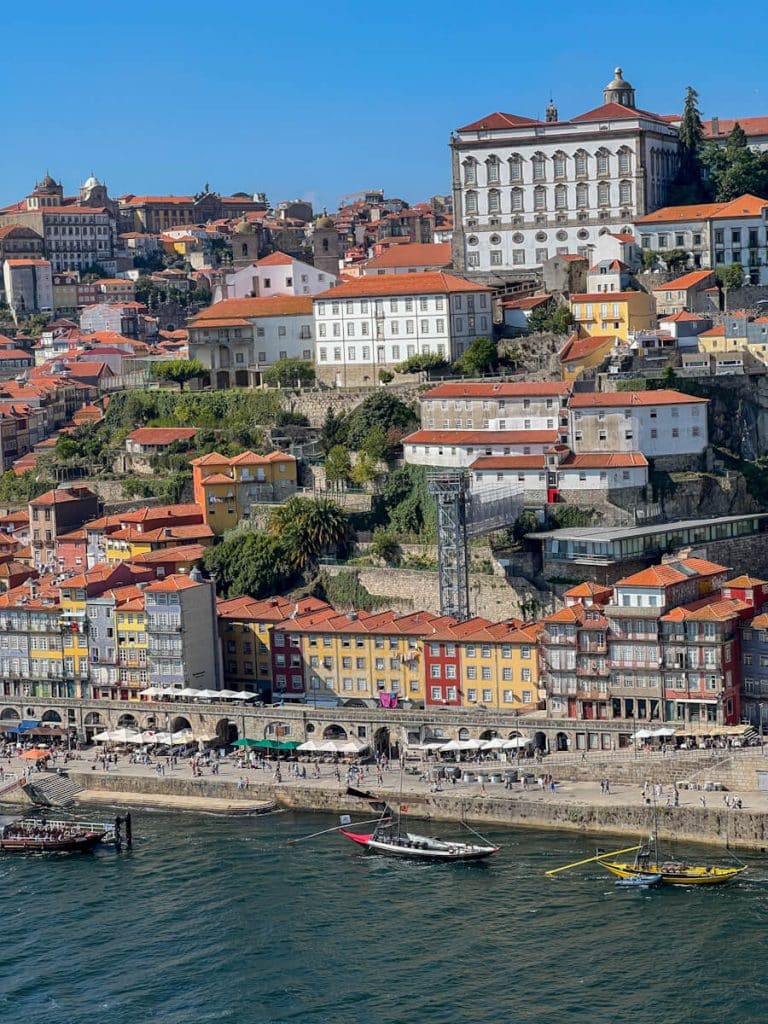 Panoramic view of the Ribeira in Porto, Portugal